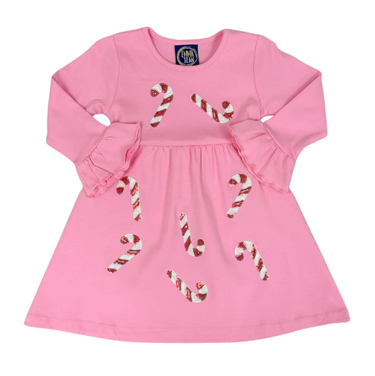 Emma Jean Candy Cane Applique Dress