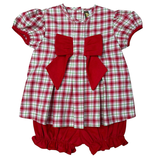 Banana Split Christmas Plaid Bloomer Set
