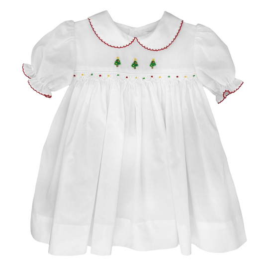 Petit Ami Christmas Embroidered Dress