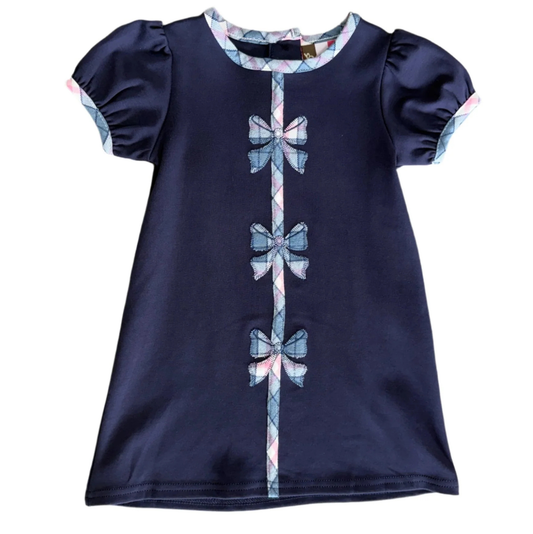 Banana Split Navy Holly Bow Dress