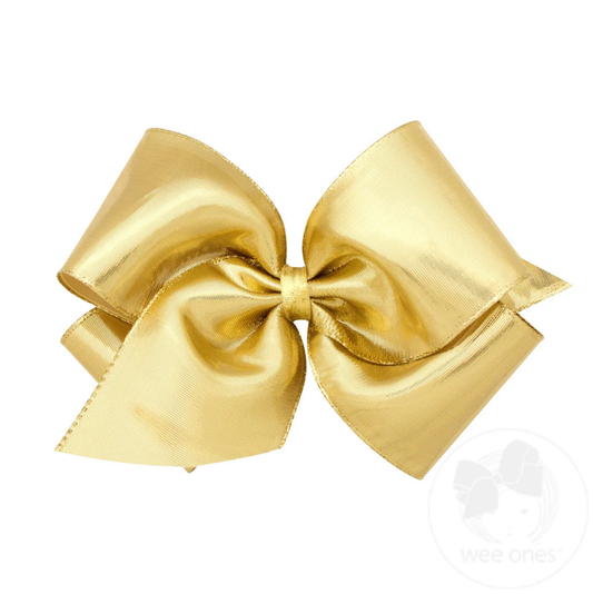 Wee Ones Gold Metallic Lame Overlay Bow - King