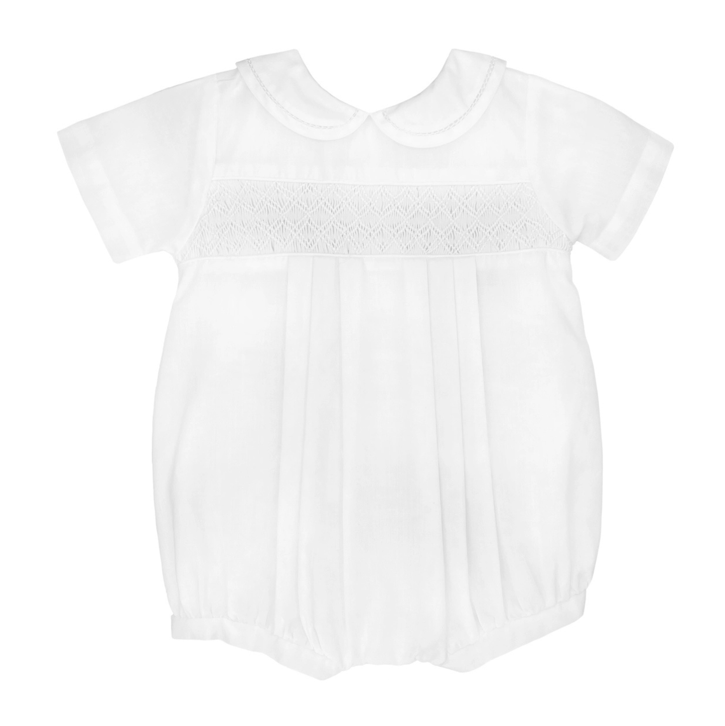 Petit Ami White Smocked Bubble