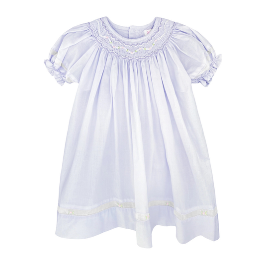 Lavender Smocked Daygown w/ Voile Insert