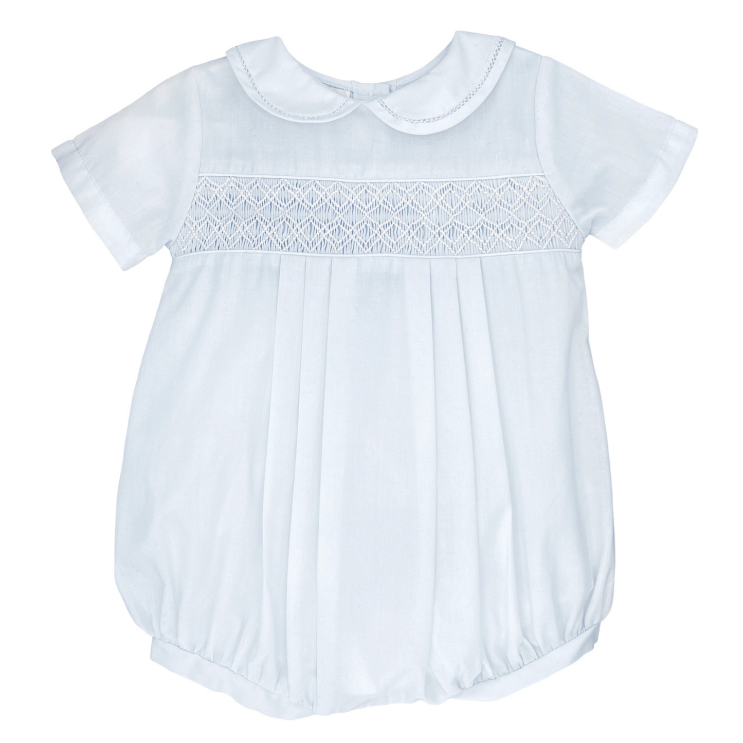 Petit Ami Blue Smocked Bubble