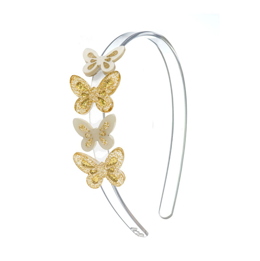 Lilies & Roses Gold Butterfly Headband