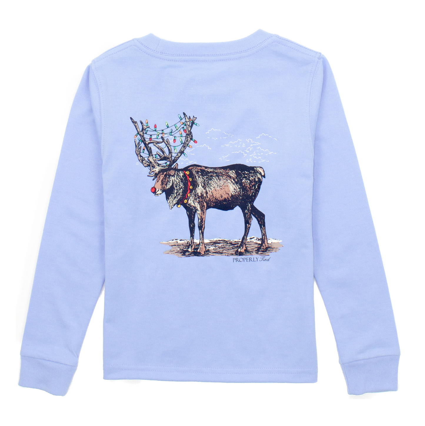 Properly Tied Light Blue Reindeer LS Shirt