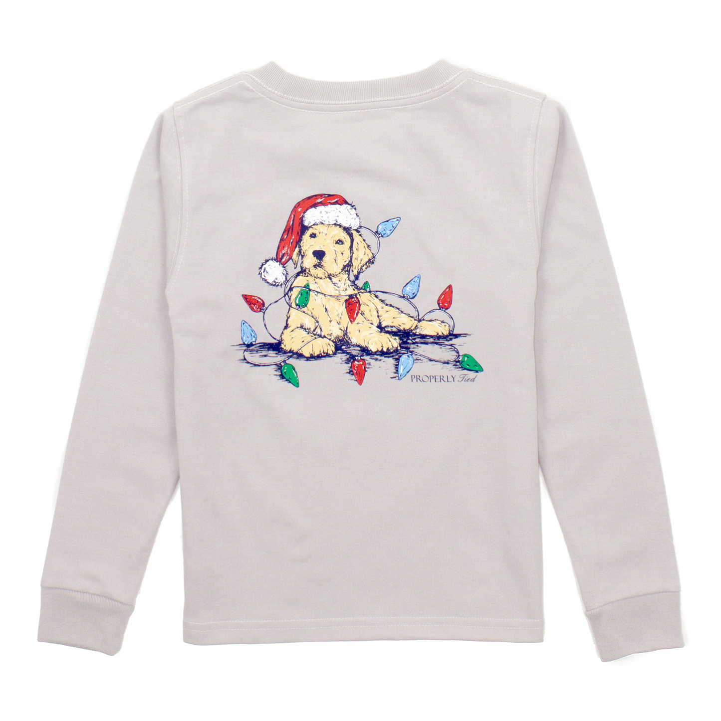 Properly Tied Ice Grey Santa Paws LS Shirt