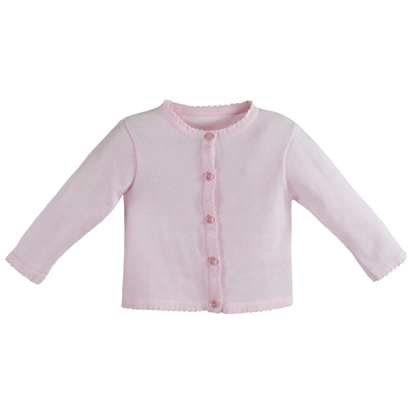 Petit Ami Pink Scallop Edge Cardigan