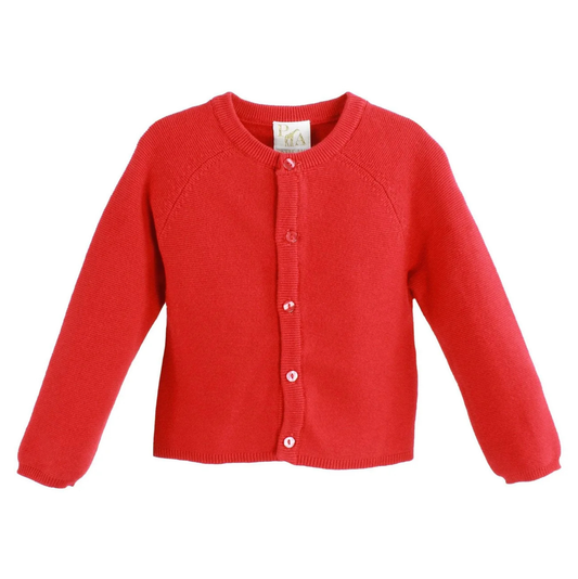 Petit Ami Red Purl Knit Cardigan