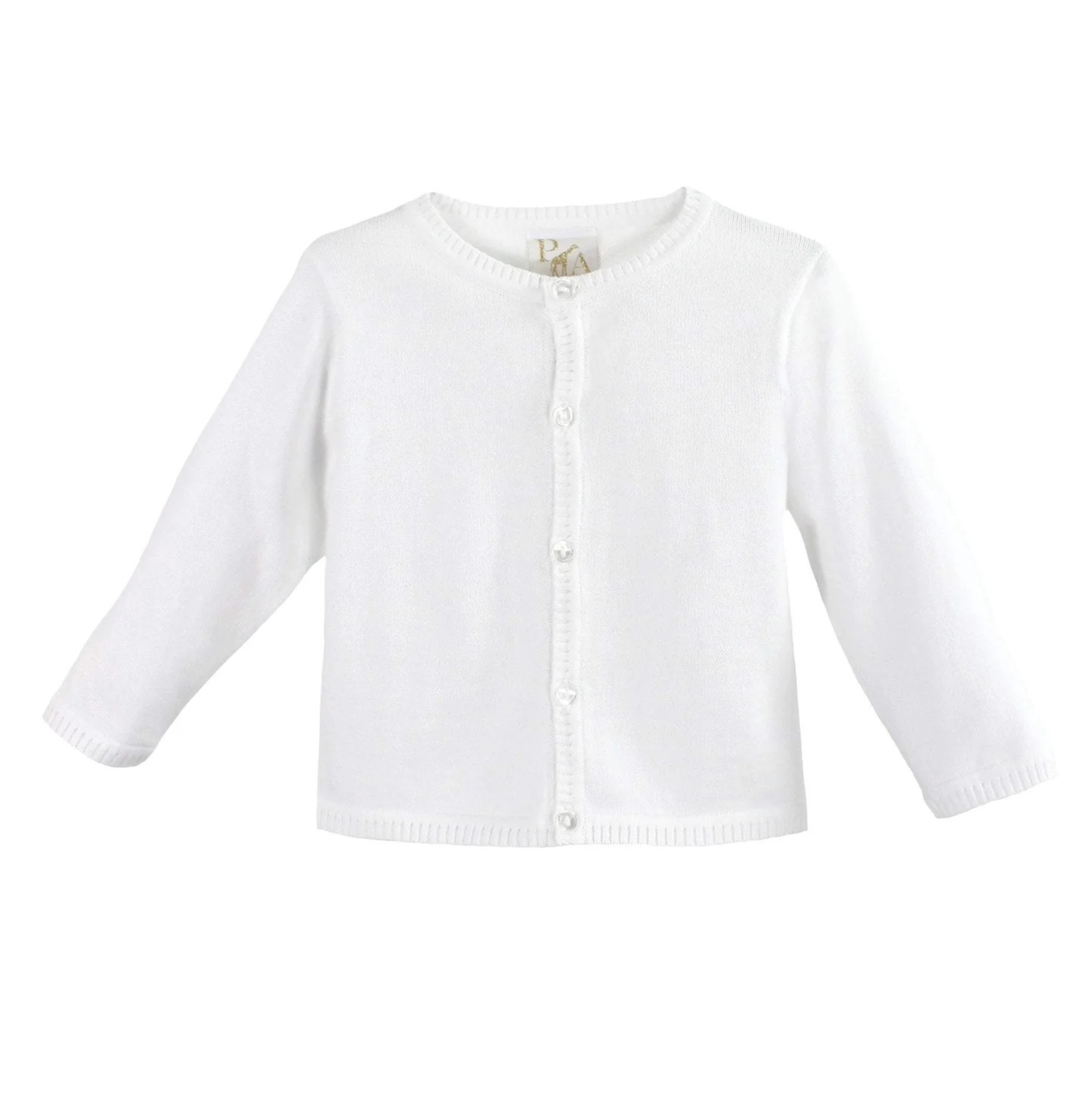 Petit Ami White Ladder Edge Cardigan