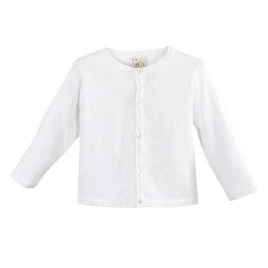 Petit Ami White Ladder Edge Cardigan