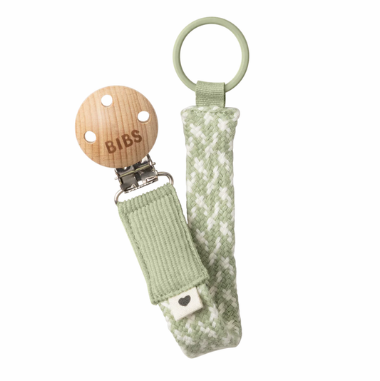 Bibs Paci Clip - Sage/Ivory