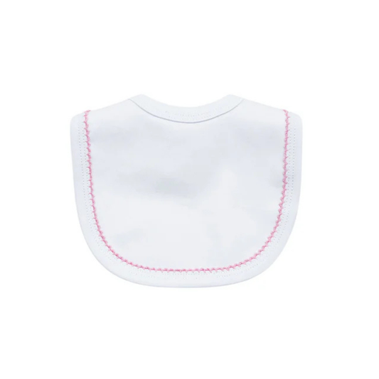 SPB Bib White/Pink Picot Trim