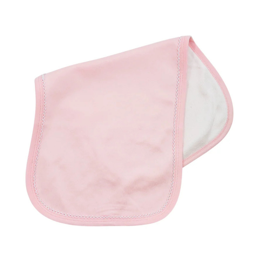 SPB Burp Cloth Pink/White Picot Trim