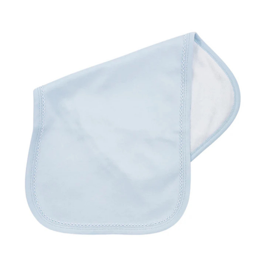 SPB Burp Cloth Blue/White Picot Trim