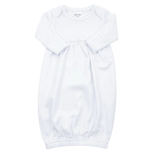 SPB White/White Picot Trim Gown