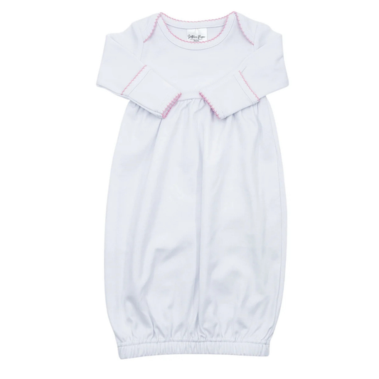 SPB White/Pink Picot Trim Gown