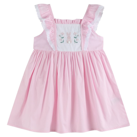 Lil Cactus Pink Bunny Ruffle Shoulder Dress