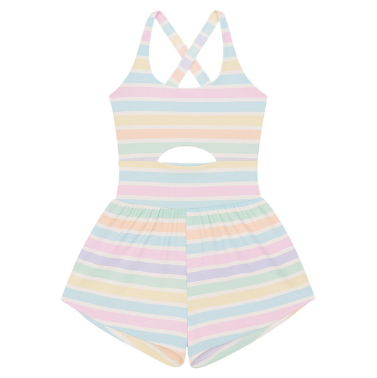 Belle Cher Striped Haddie Romper
