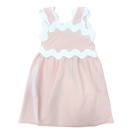 Banana Split Peach Stripe Ric Rac Dress