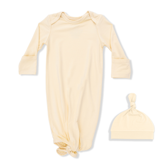 Angel Dear Solid Italian Straw Knotted Gown & Hat