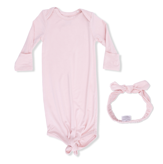 Angel Dear Solid Lotus Knotted Gown & Headband