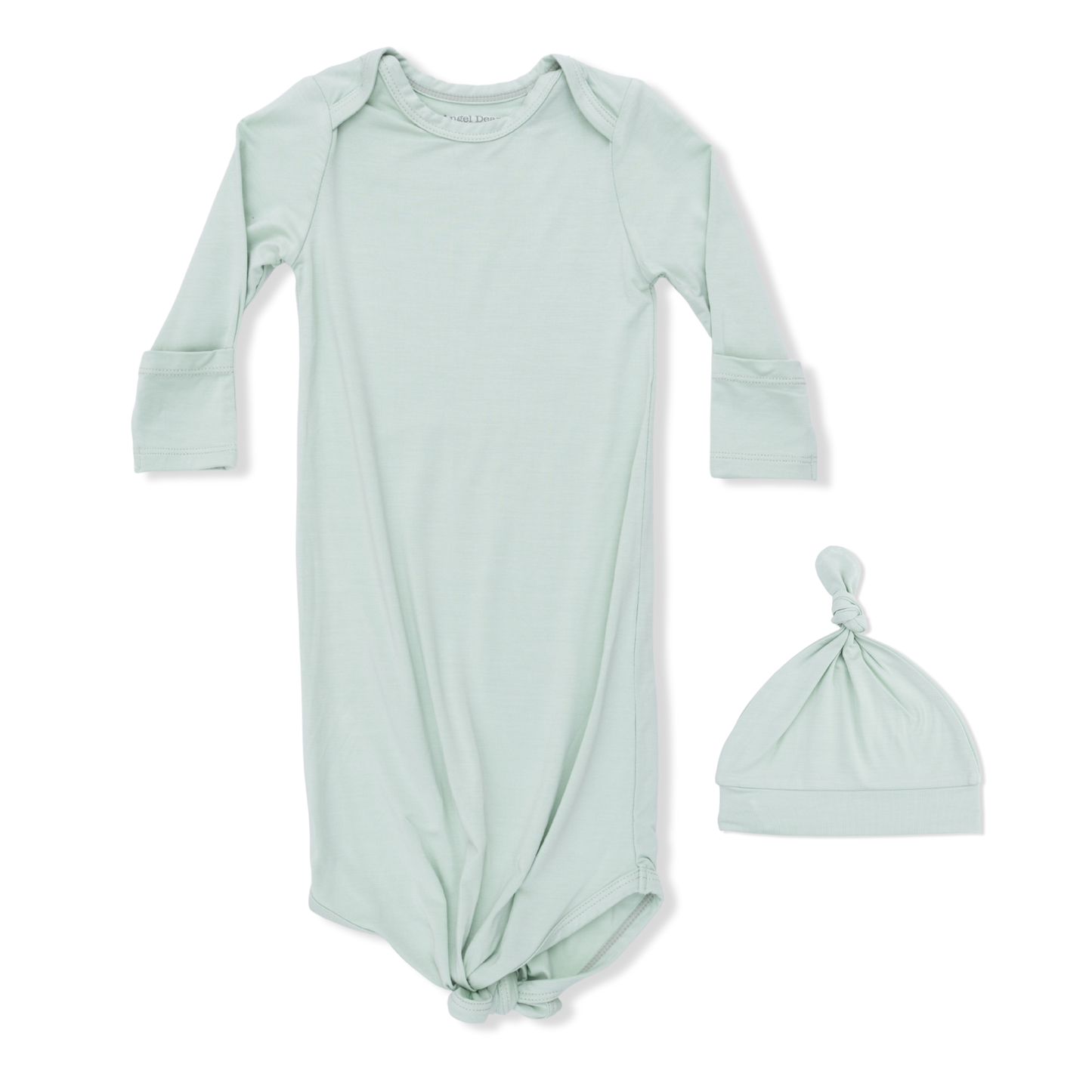 Angel Dear Solid Cameo Green Knotted Gown & Hat