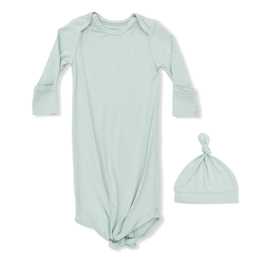 Angel Dear Solid Cameo Green Knotted Gown & Hat