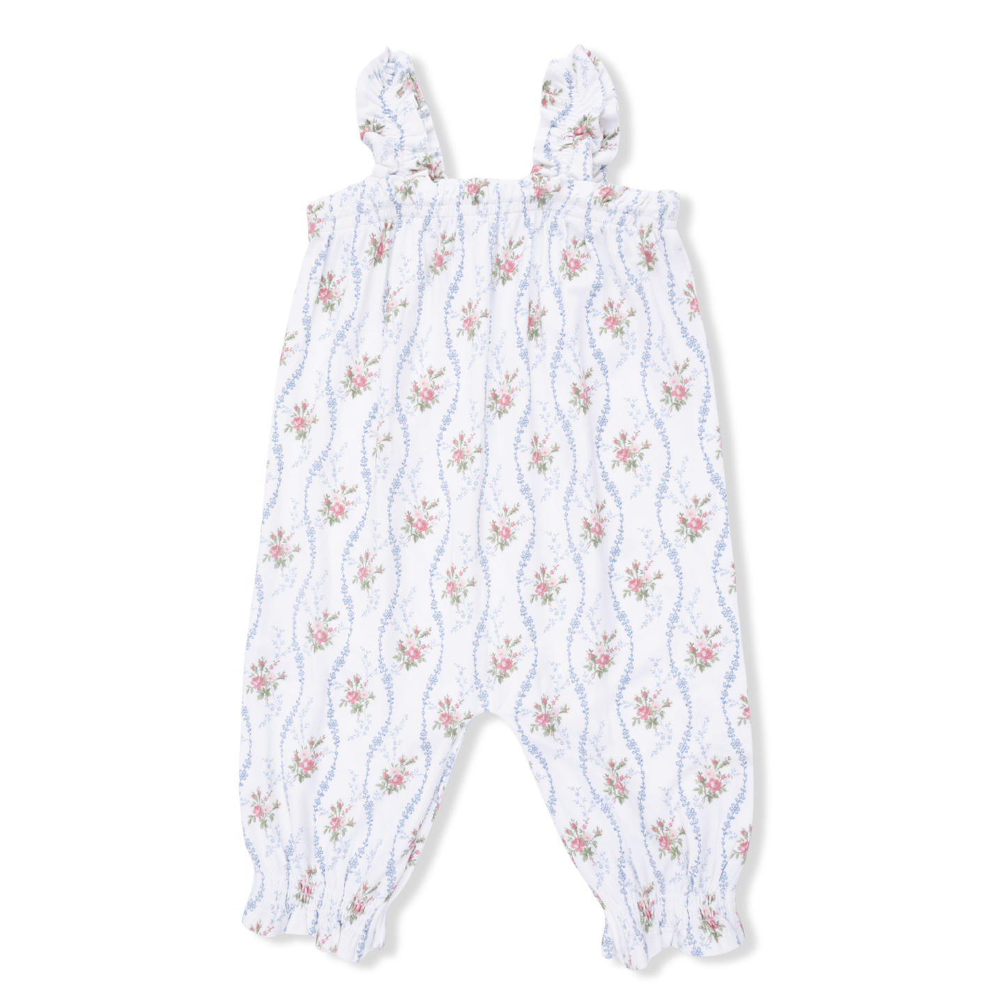 Angel Dear Heirloom Rose Stripe - Ruffle Strap Overall
