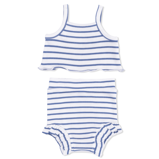 Angel Dear Navy Stripe - Tank Top & High Waisted Short Set