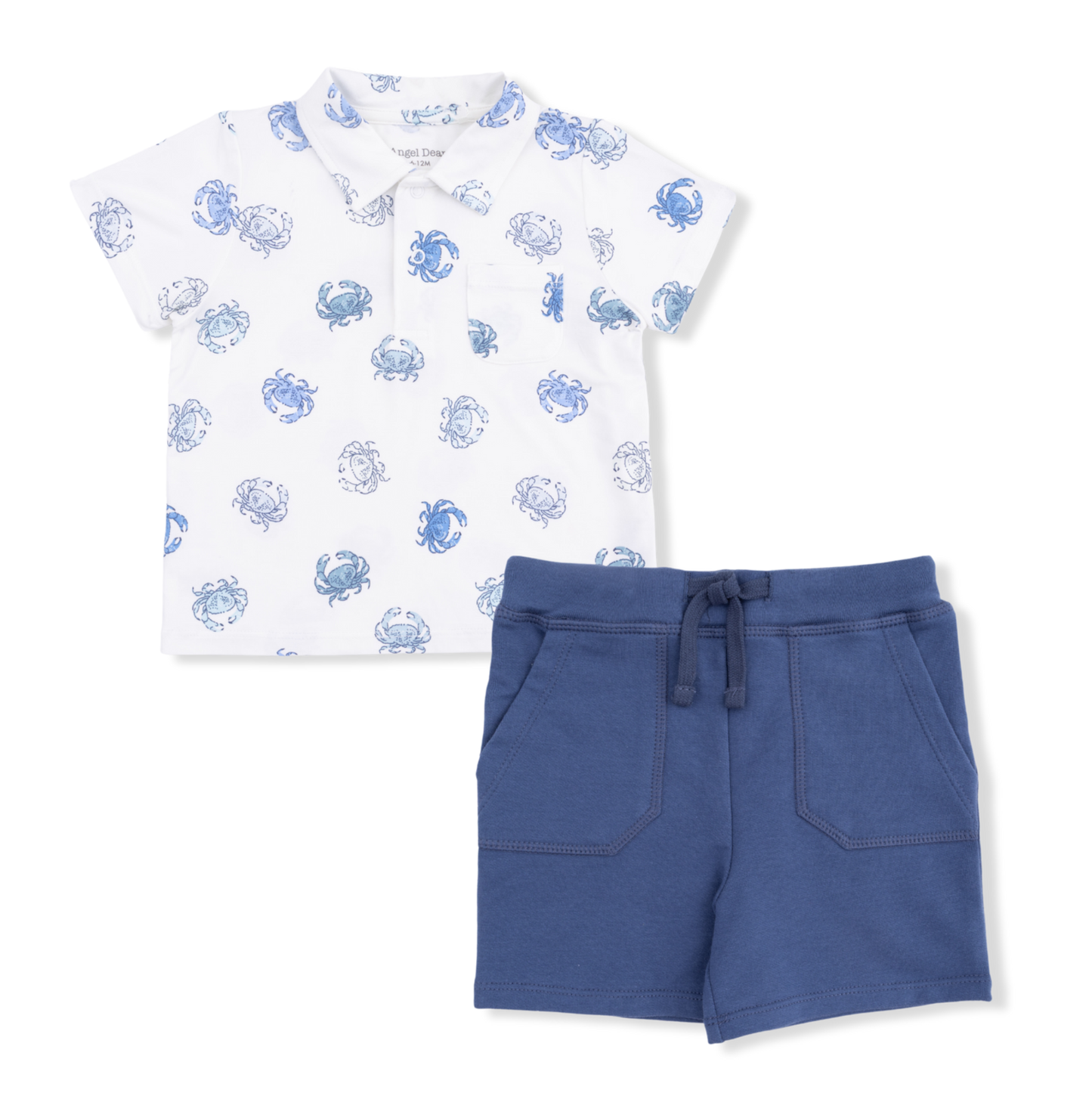 Angel Dear Blue Crabs Polo Short Set