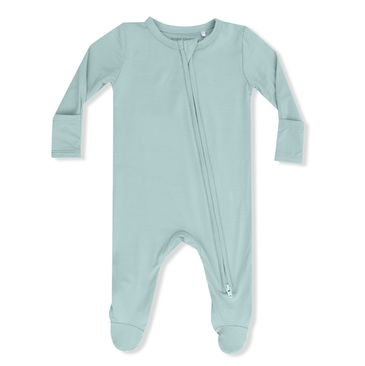 Angel Dear Solid Misty Blue - 2 Way Zipper Footie