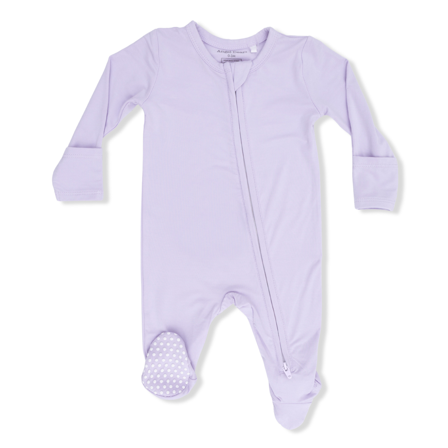 Angel Dear Solid Orchid Petal - 2 Way Ruffle Zipper Footie