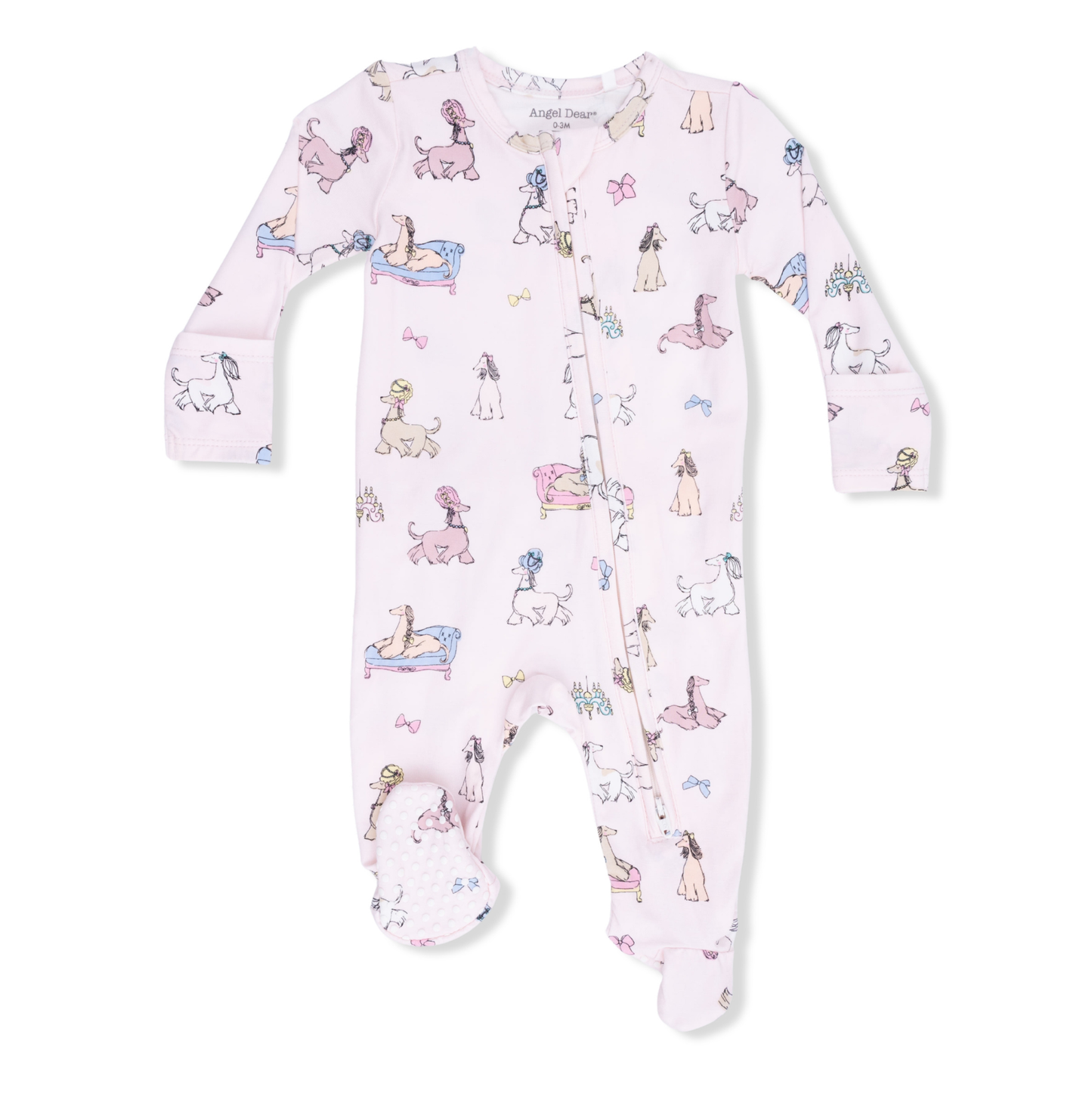 Angel Dear Fancy Hounds w Bows - 2 Way Ruffle Zipper Footie