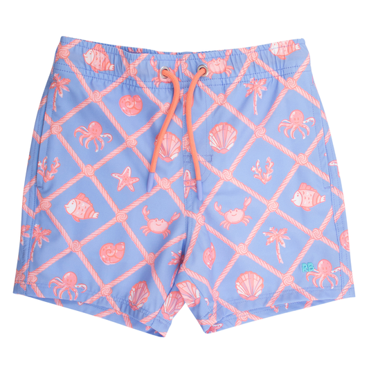 Tropical Trellis Performance Hybrid Swim Trunks