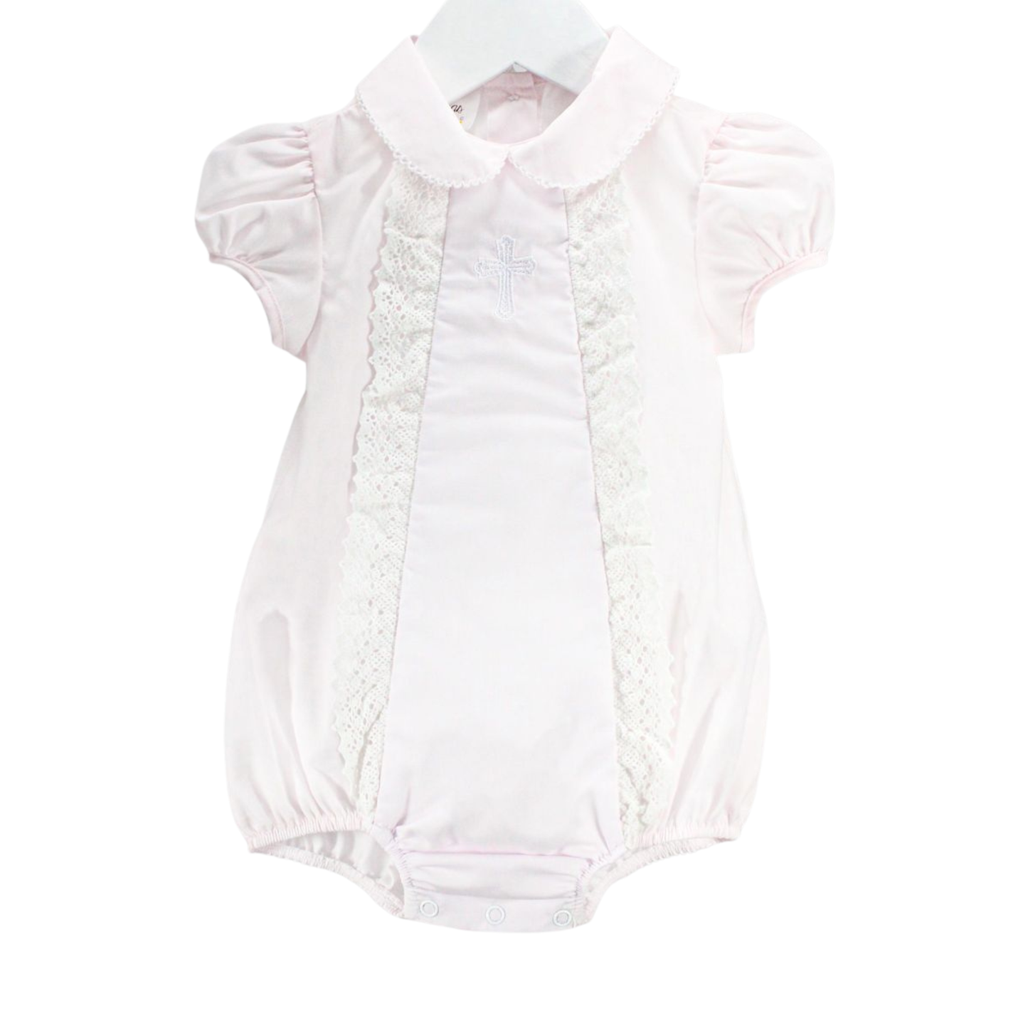 Baby Blessings Pink Cross Olivia Bubble