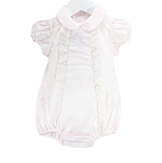 Baby Blessings Pink Cross Olivia Bubble