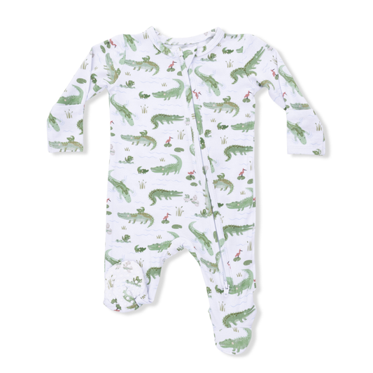 Angel Dear Crayon Alligators - 2 Way Zipper Footie