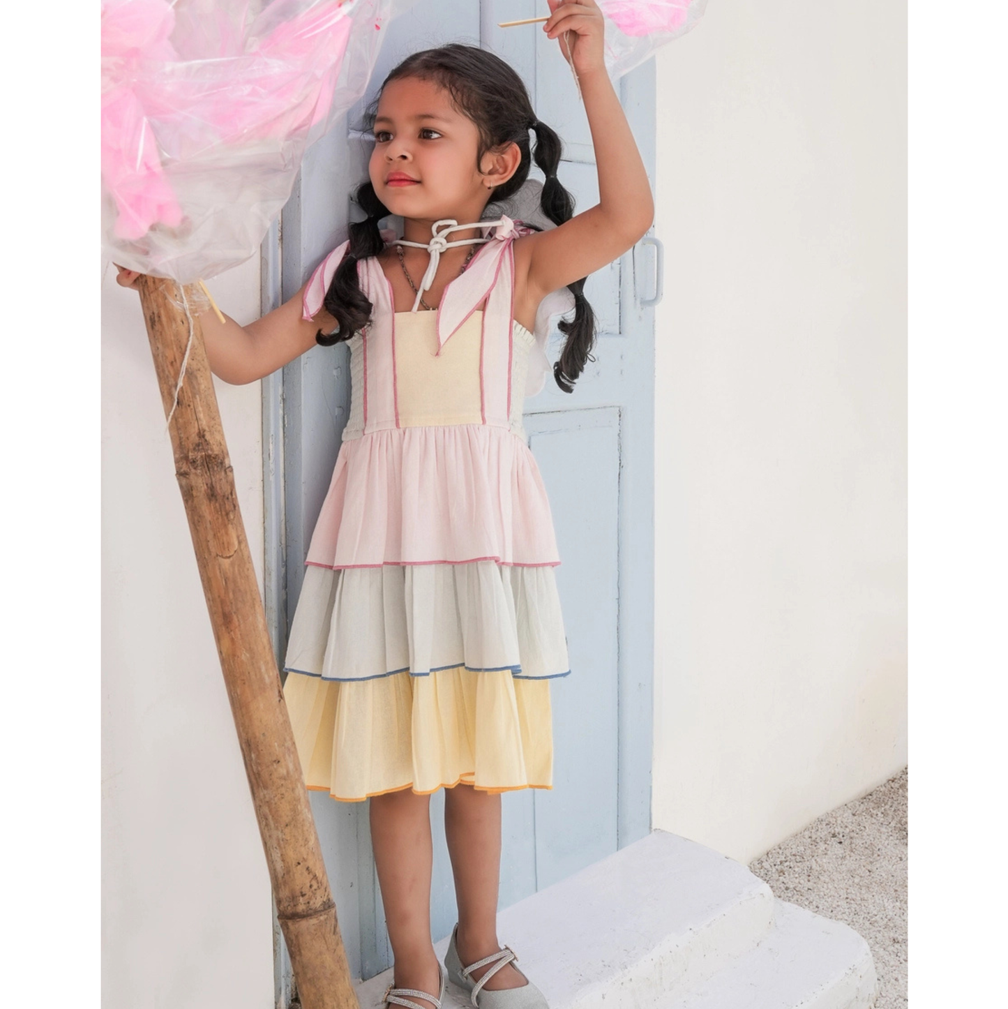 Yo Baby Colorblock Tiered Dress