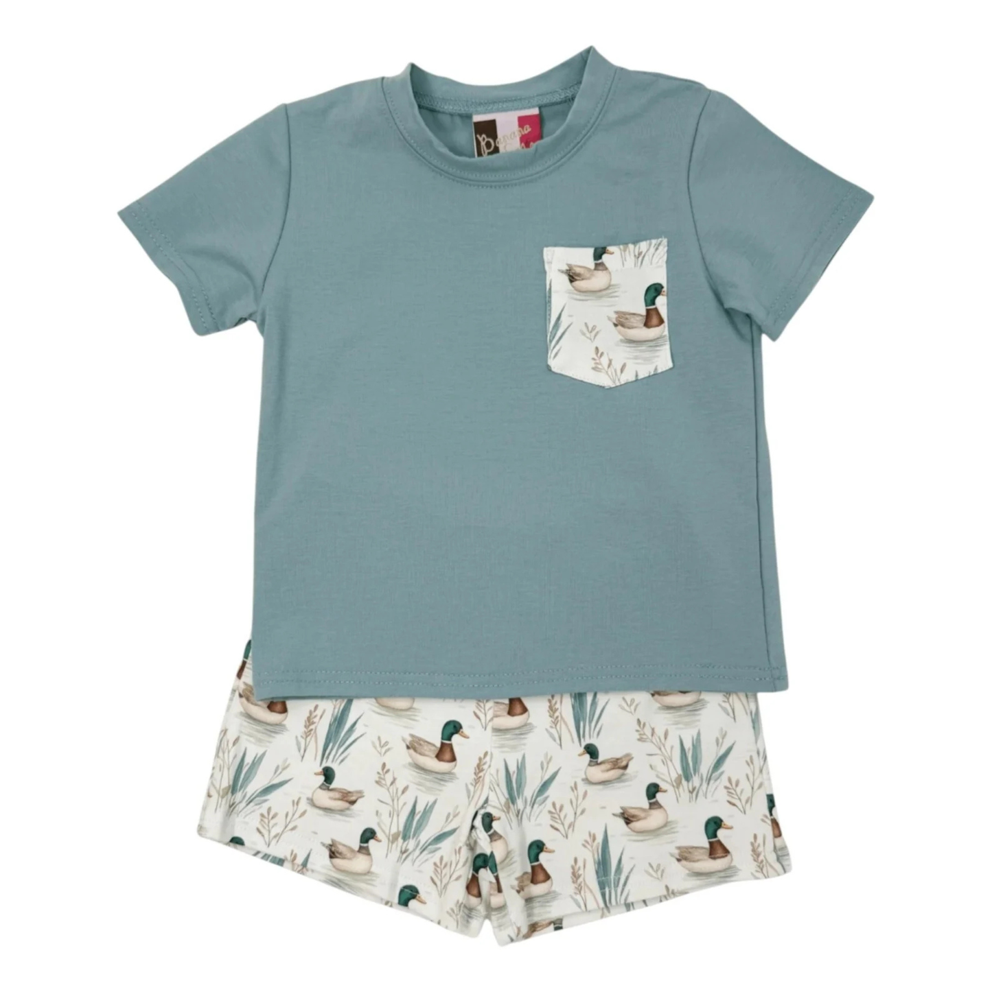 Banana Split Feathered Friends Short Set