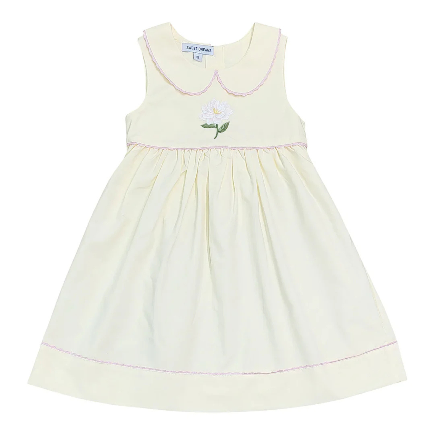 Magnolia Embroidery Yellow Dress