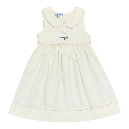 Magnolia Embroidery Yellow Dress