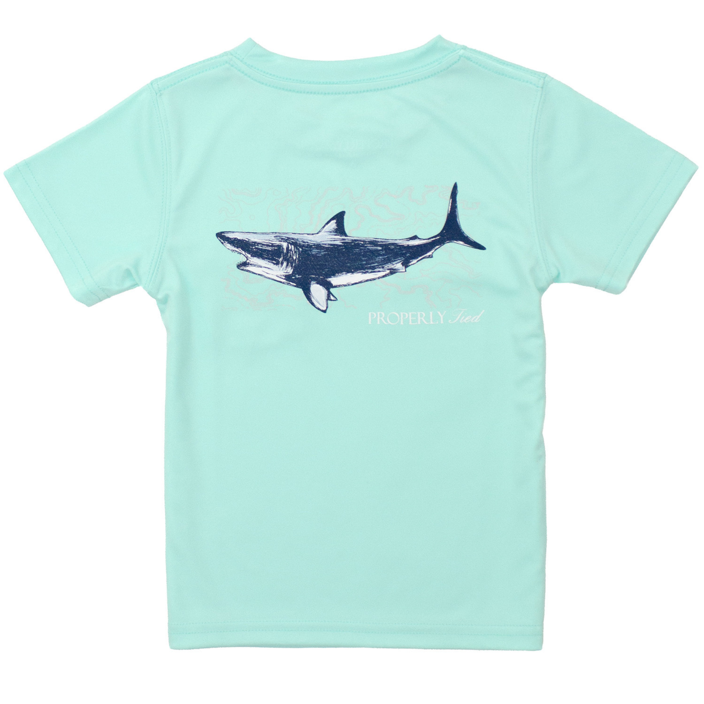 Properly Tied Performance Tee Topo Shark Seafoam