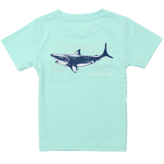 Properly Tied Performance Tee Topo Shark Seafoam