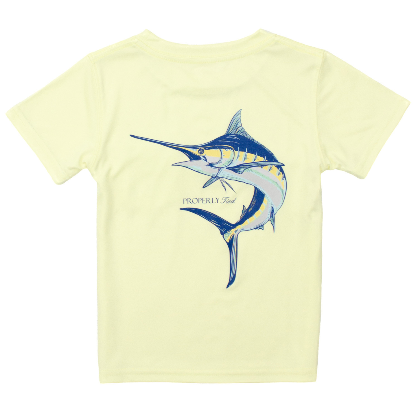 Properly Tied Performance Tee Blue Marlin Light Yellow