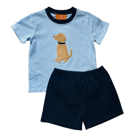Millie Jay Puppy Applique Short Set