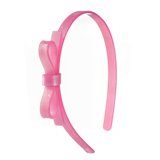 Lilies & Roses Pink Satin Bow Headband