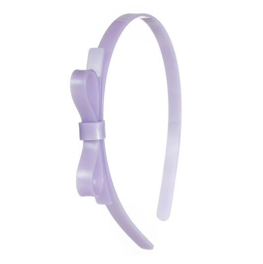 Lilies & Roses Purple Satin Bow Headband
