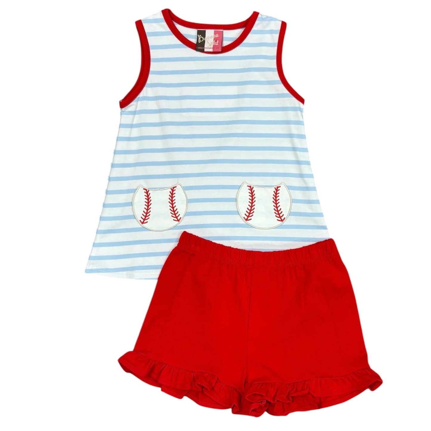 Banana Split Hey Batter Batter Ruffle Shorts Set