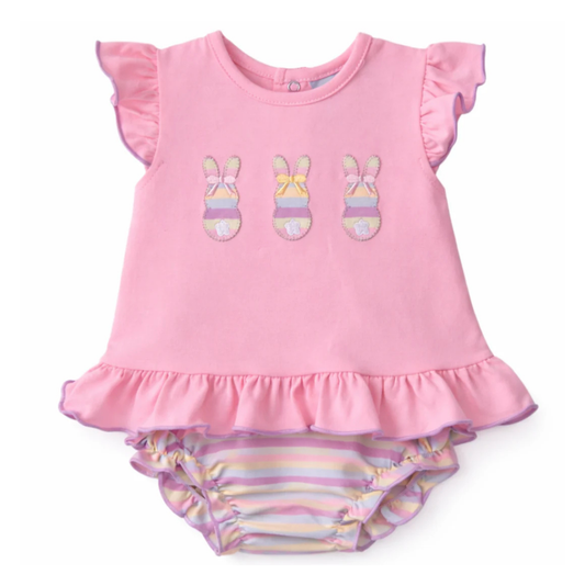 Three Sisters Bunny Applique Bloomer Set